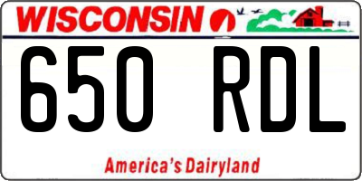 WI license plate 650RDL