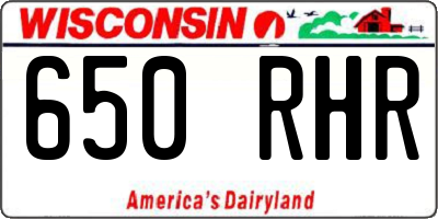 WI license plate 650RHR