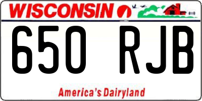 WI license plate 650RJB