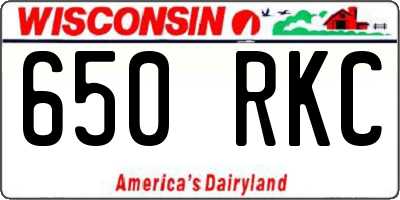 WI license plate 650RKC