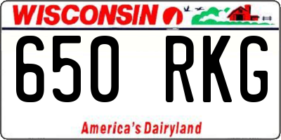 WI license plate 650RKG