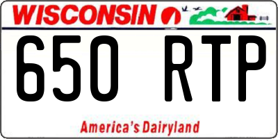 WI license plate 650RTP