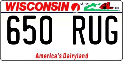 WI license plate 650RUG