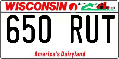 WI license plate 650RUT