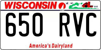 WI license plate 650RVC