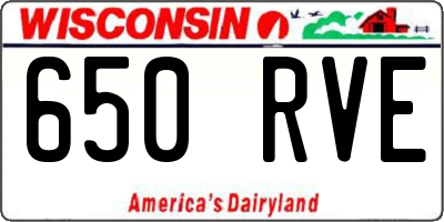 WI license plate 650RVE