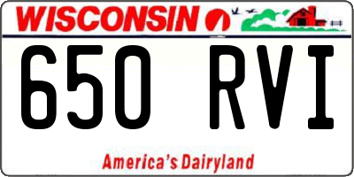WI license plate 650RVI