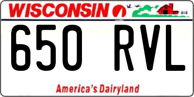 WI license plate 650RVL