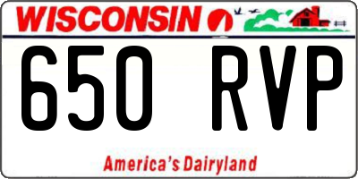 WI license plate 650RVP