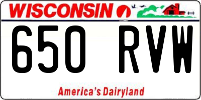 WI license plate 650RVW