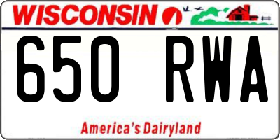 WI license plate 650RWA