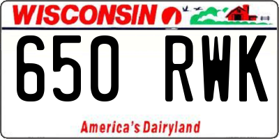 WI license plate 650RWK