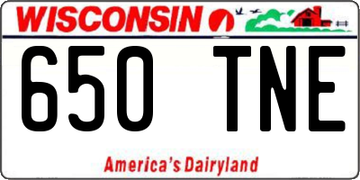WI license plate 650TNE