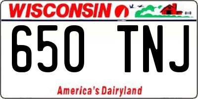 WI license plate 650TNJ