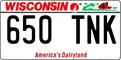 WI license plate 650TNK