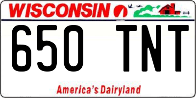 WI license plate 650TNT