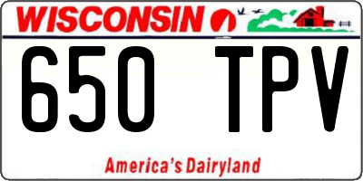 WI license plate 650TPV