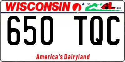 WI license plate 650TQC