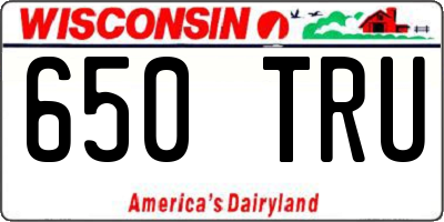 WI license plate 650TRU