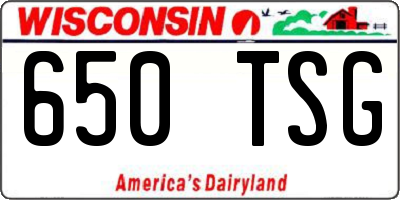 WI license plate 650TSG