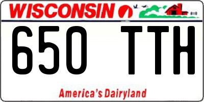 WI license plate 650TTH