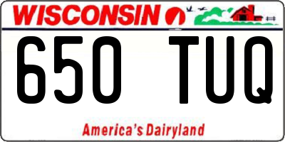 WI license plate 650TUQ