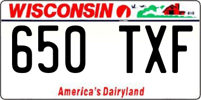 WI license plate 650TXF