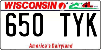 WI license plate 650TYK