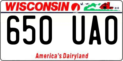 WI license plate 650UAO
