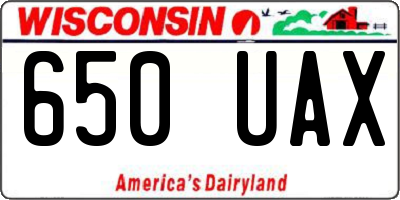 WI license plate 650UAX