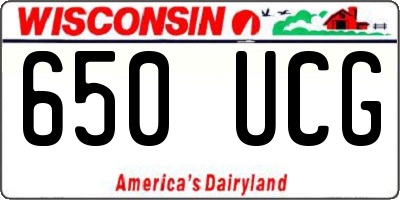 WI license plate 650UCG