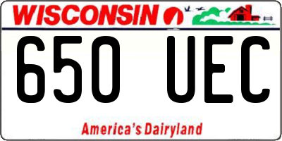 WI license plate 650UEC
