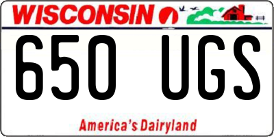WI license plate 650UGS