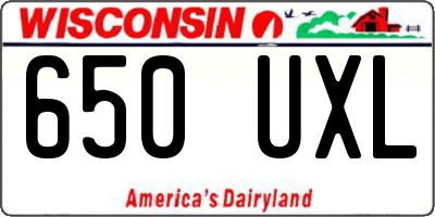 WI license plate 650UXL