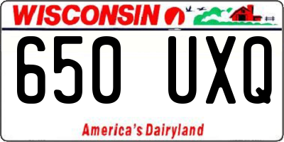 WI license plate 650UXQ