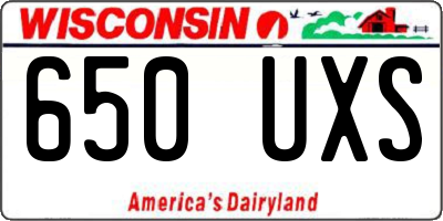 WI license plate 650UXS