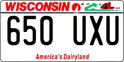 WI license plate 650UXU