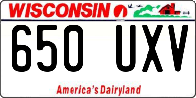 WI license plate 650UXV