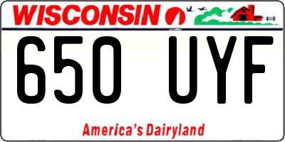 WI license plate 650UYF