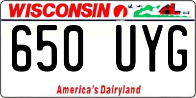 WI license plate 650UYG