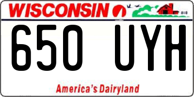 WI license plate 650UYH