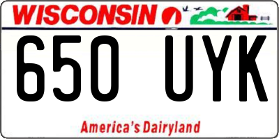 WI license plate 650UYK
