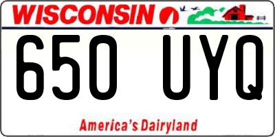 WI license plate 650UYQ