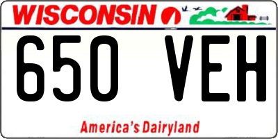 WI license plate 650VEH