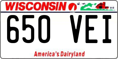 WI license plate 650VEI