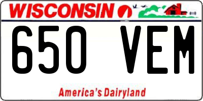 WI license plate 650VEM