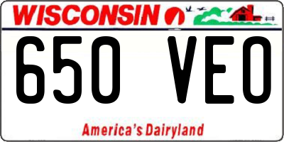 WI license plate 650VEO