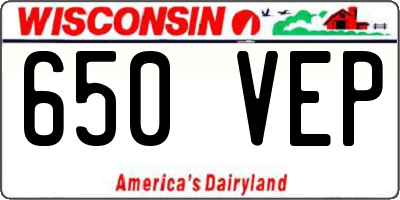 WI license plate 650VEP