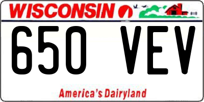 WI license plate 650VEV