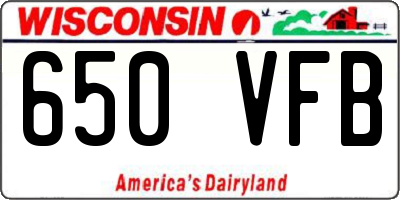 WI license plate 650VFB